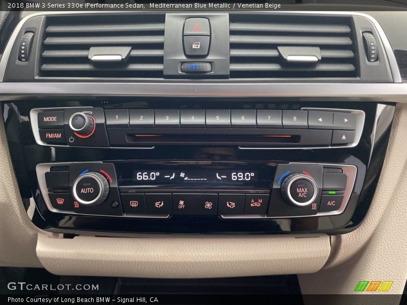 Mediterranean Blue Metallic / Venetian Beige 2018 BMW 3 Series 330e iPerformance Sedan