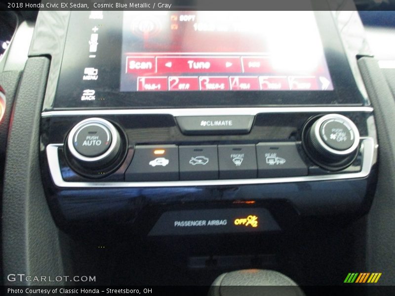 Cosmic Blue Metallic / Gray 2018 Honda Civic EX Sedan