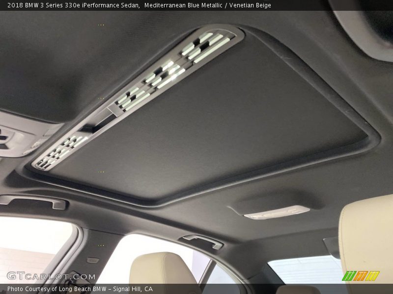 Mediterranean Blue Metallic / Venetian Beige 2018 BMW 3 Series 330e iPerformance Sedan