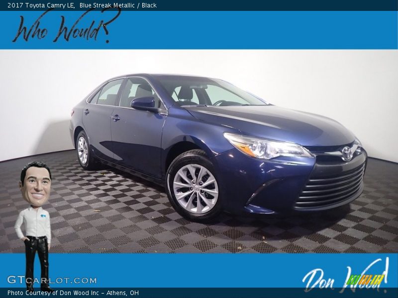 Blue Streak Metallic / Black 2017 Toyota Camry LE
