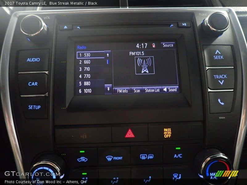 Blue Streak Metallic / Black 2017 Toyota Camry LE