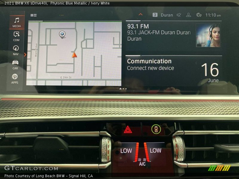 Phytonic Blue Metallic / Ivory White 2021 BMW X6 sDrive40i