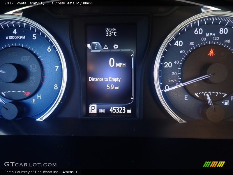 Blue Streak Metallic / Black 2017 Toyota Camry LE