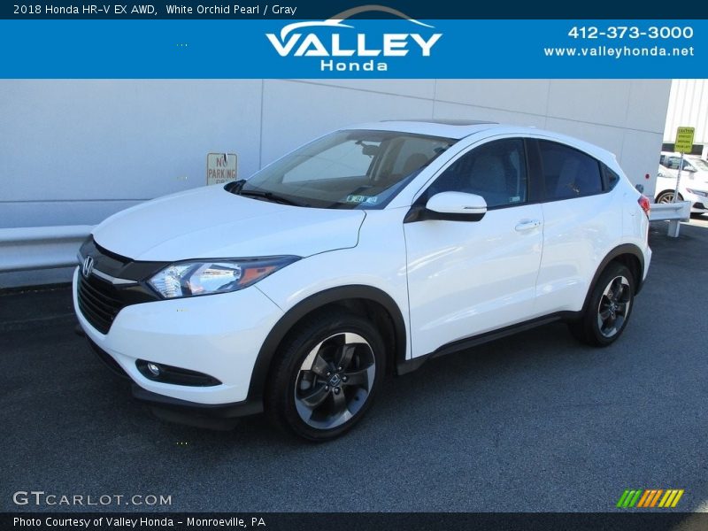 White Orchid Pearl / Gray 2018 Honda HR-V EX AWD