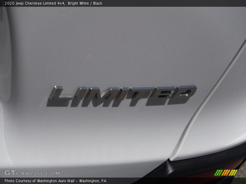 Bright White / Black 2020 Jeep Cherokee Limited 4x4