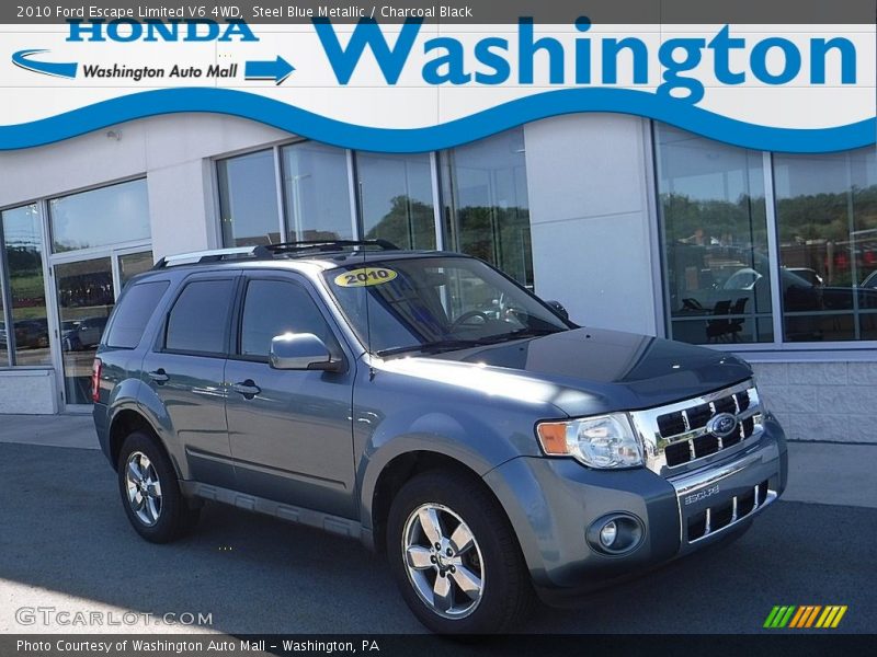 Steel Blue Metallic / Charcoal Black 2010 Ford Escape Limited V6 4WD