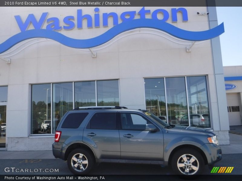 Steel Blue Metallic / Charcoal Black 2010 Ford Escape Limited V6 4WD