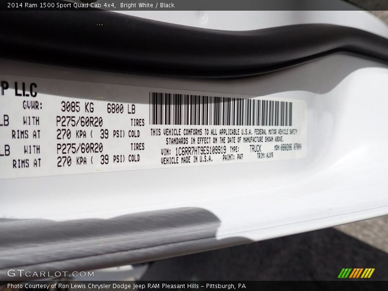 Bright White / Black 2014 Ram 1500 Sport Quad Cab 4x4