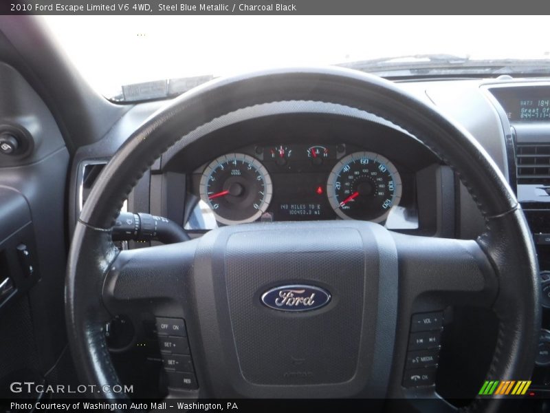 Steel Blue Metallic / Charcoal Black 2010 Ford Escape Limited V6 4WD