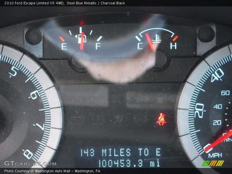 Steel Blue Metallic / Charcoal Black 2010 Ford Escape Limited V6 4WD