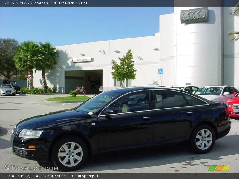 Brilliant Black / Beige 2006 Audi A6 3.2 Sedan