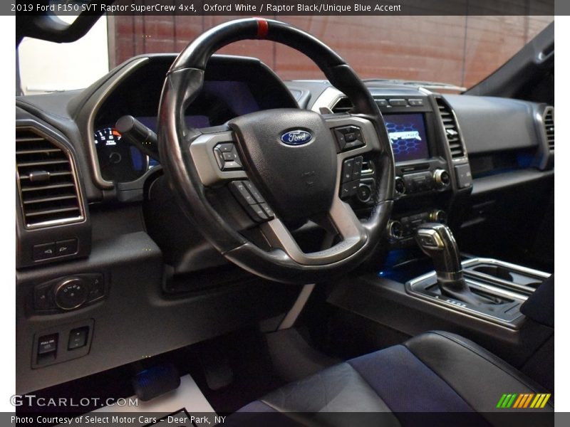 Oxford White / Raptor Black/Unique Blue Accent 2019 Ford F150 SVT Raptor SuperCrew 4x4