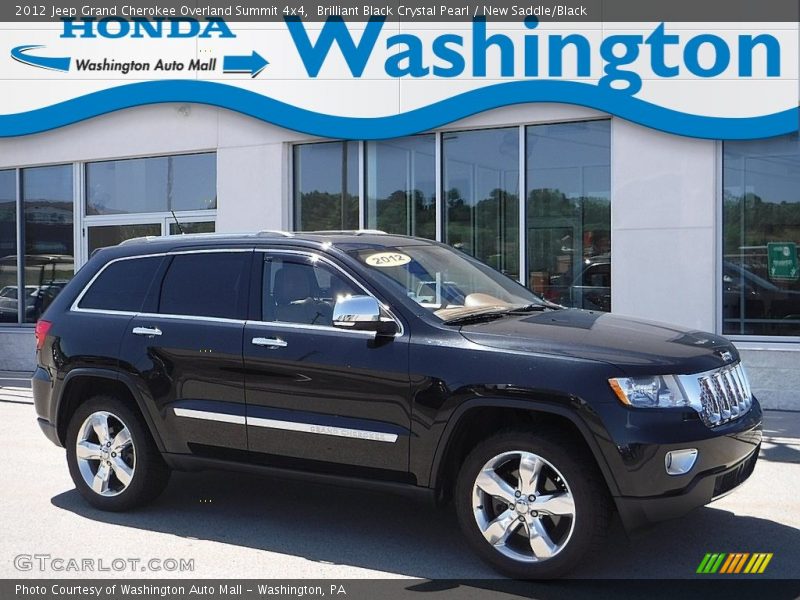 Brilliant Black Crystal Pearl / New Saddle/Black 2012 Jeep Grand Cherokee Overland Summit 4x4