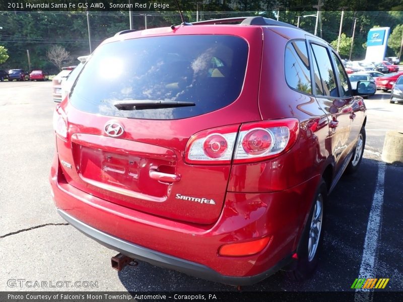 Sonoran Red / Beige 2011 Hyundai Santa Fe GLS AWD