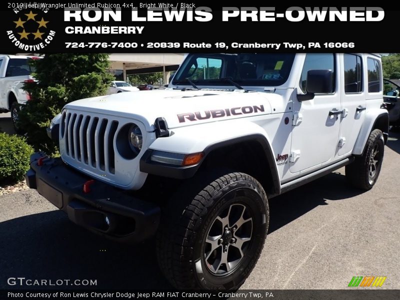 Bright White / Black 2019 Jeep Wrangler Unlimited Rubicon 4x4