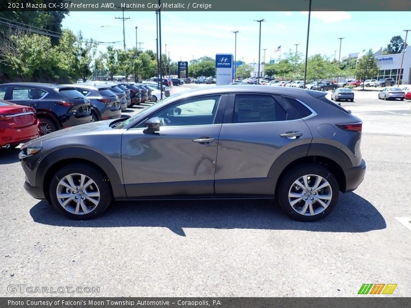 Machine Gray Metallic / Greige 2021 Mazda CX-30 Preferred AWD