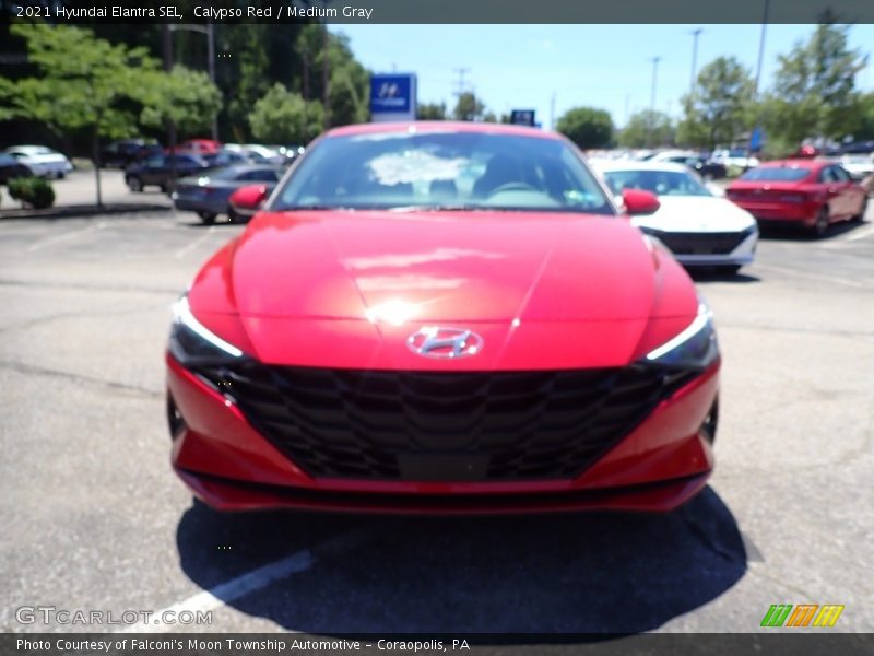 Calypso Red / Medium Gray 2021 Hyundai Elantra SEL