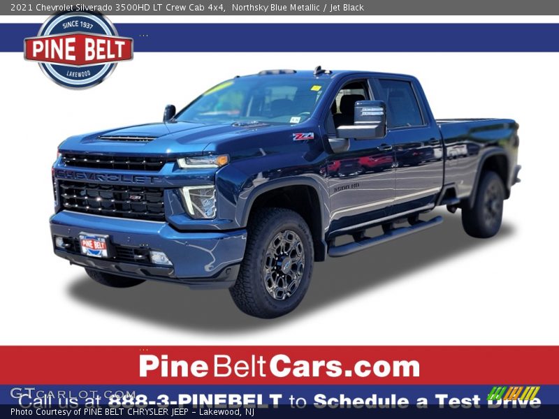 Northsky Blue Metallic / Jet Black 2021 Chevrolet Silverado 3500HD LT Crew Cab 4x4