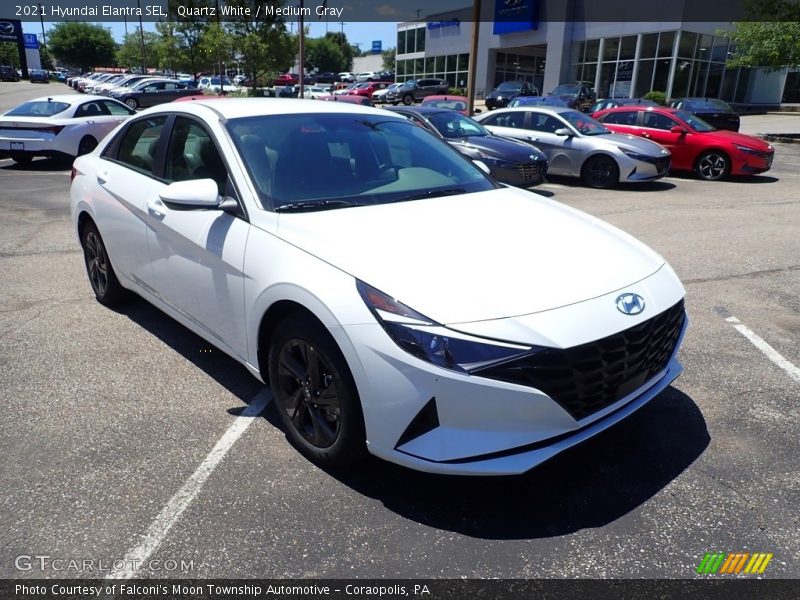 Quartz White / Medium Gray 2021 Hyundai Elantra SEL