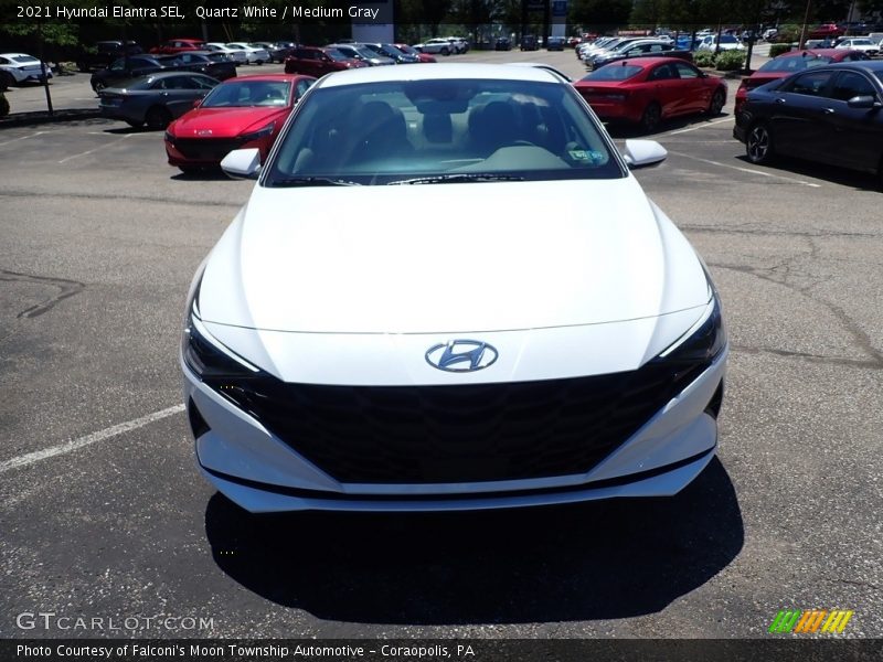 Quartz White / Medium Gray 2021 Hyundai Elantra SEL