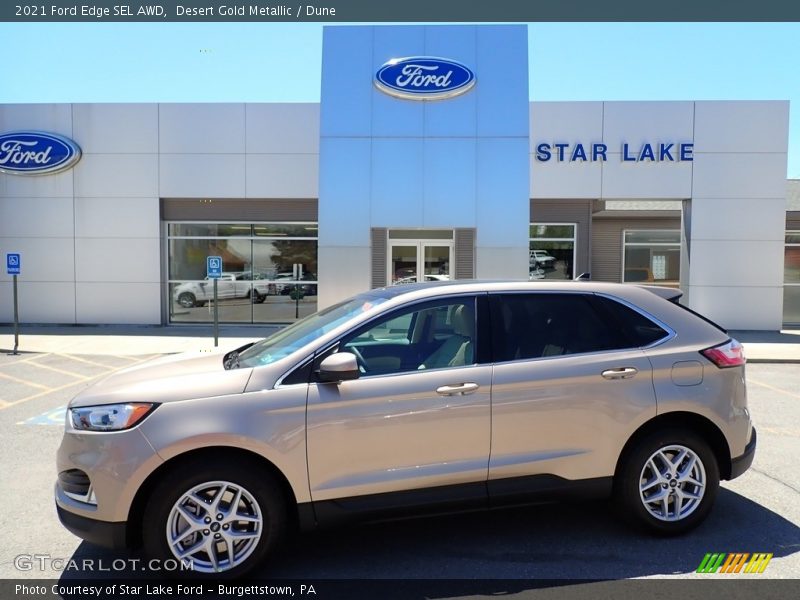 Desert Gold Metallic / Dune 2021 Ford Edge SEL AWD