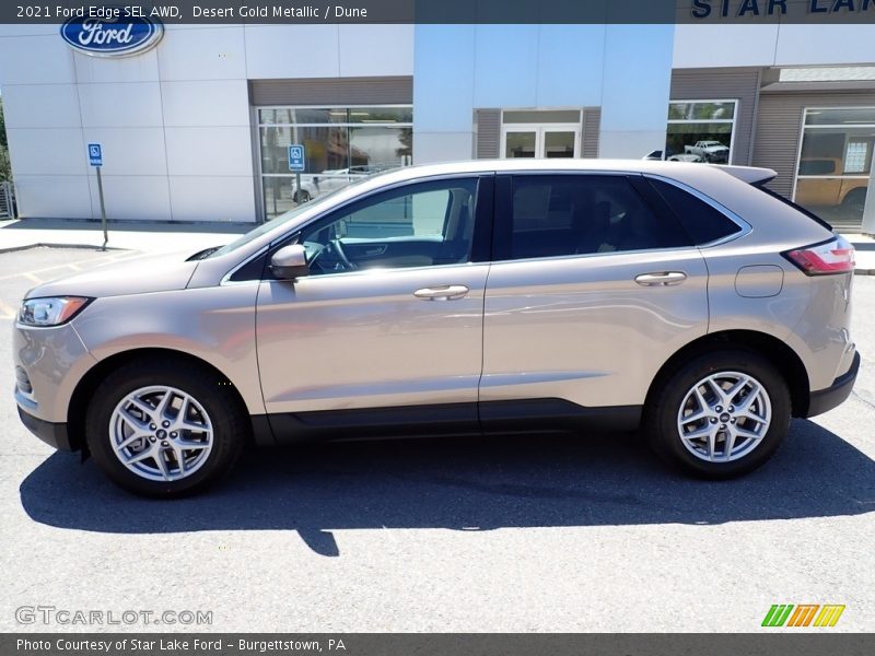 Desert Gold Metallic / Dune 2021 Ford Edge SEL AWD