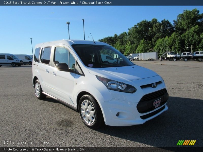 Frozen White / Charcoal Black Cloth 2015 Ford Transit Connect XLT Van