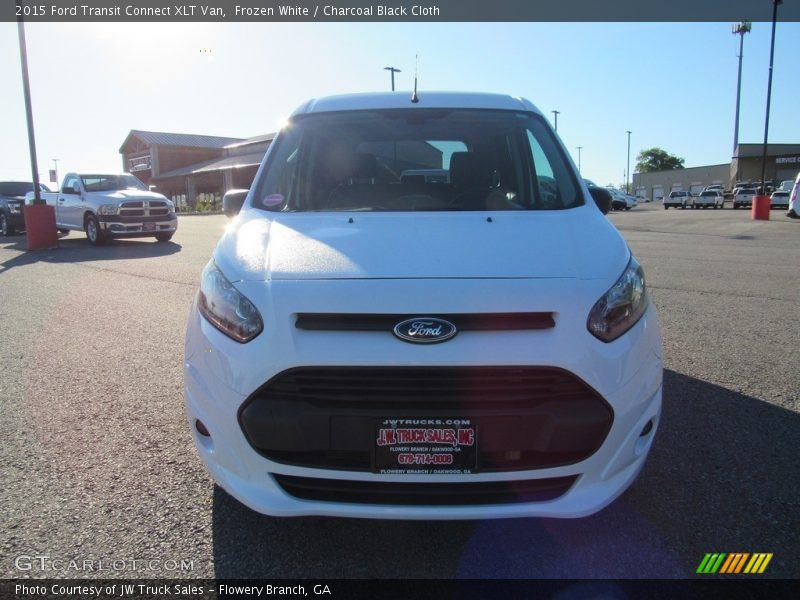 Frozen White / Charcoal Black Cloth 2015 Ford Transit Connect XLT Van