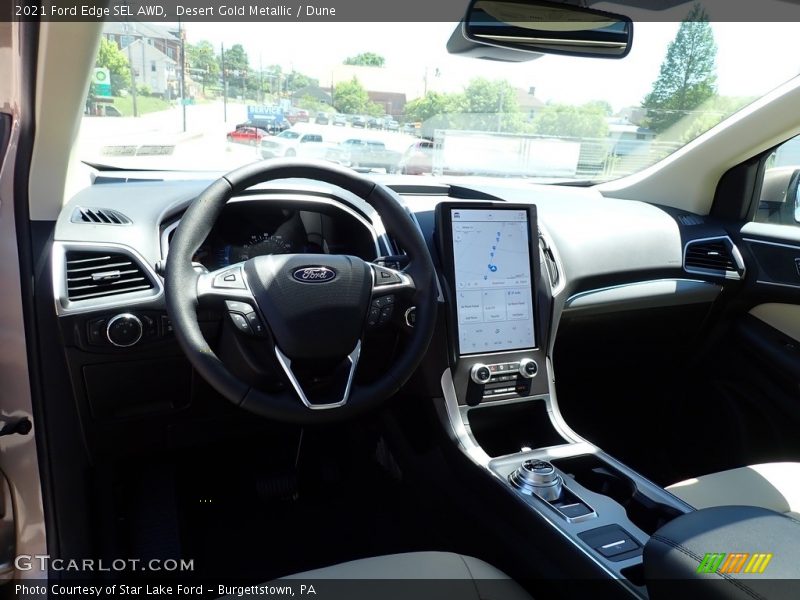 Desert Gold Metallic / Dune 2021 Ford Edge SEL AWD