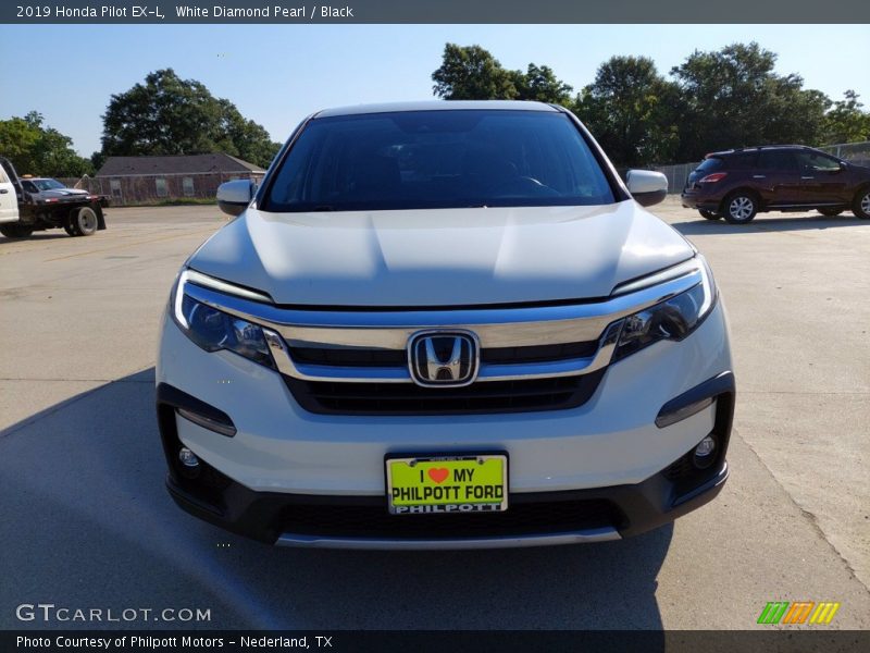 White Diamond Pearl / Black 2019 Honda Pilot EX-L