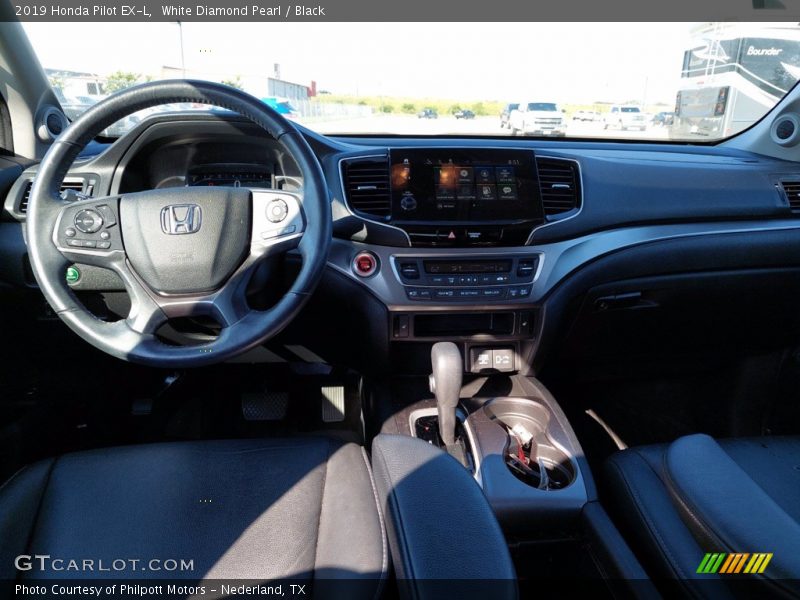 White Diamond Pearl / Black 2019 Honda Pilot EX-L
