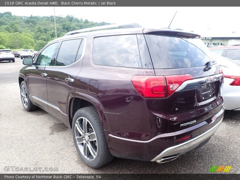 Black Cherry Metallic / Jet Black 2018 GMC Acadia Denali AWD