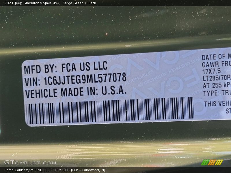 Sarge Green / Black 2021 Jeep Gladiator Mojave 4x4