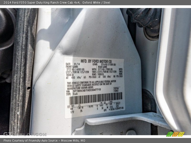 Oxford White / Steel 2014 Ford F350 Super Duty King Ranch Crew Cab 4x4