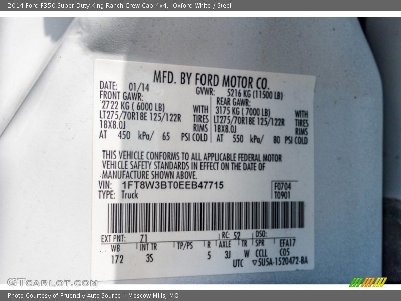Oxford White / Steel 2014 Ford F350 Super Duty King Ranch Crew Cab 4x4