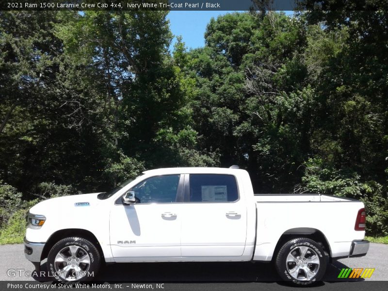 Ivory White Tri-Coat Pearl / Black 2021 Ram 1500 Laramie Crew Cab 4x4