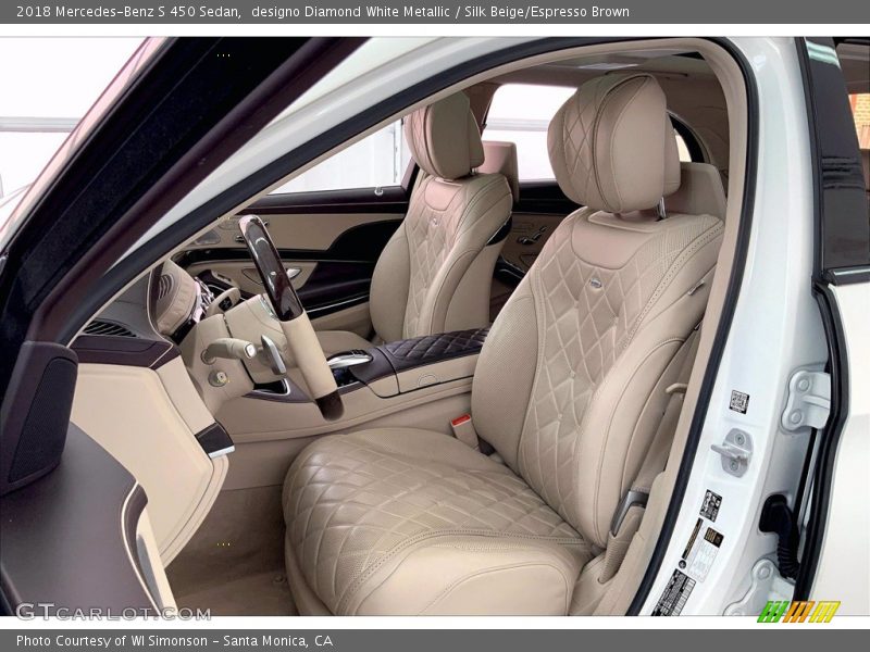 designo Diamond White Metallic / Silk Beige/Espresso Brown 2018 Mercedes-Benz S 450 Sedan