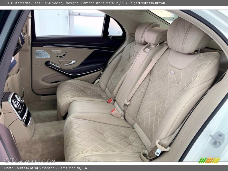 designo Diamond White Metallic / Silk Beige/Espresso Brown 2018 Mercedes-Benz S 450 Sedan