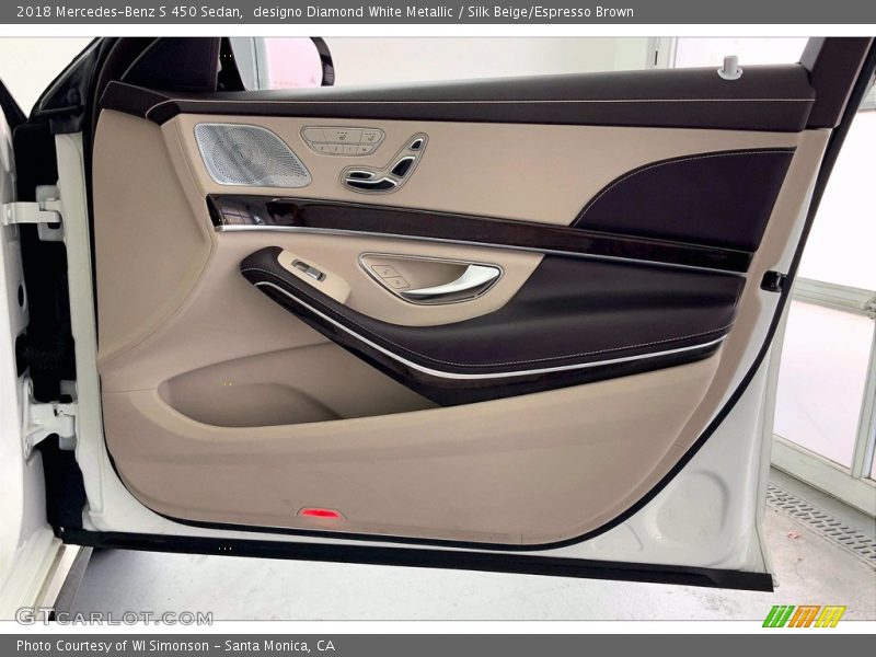 designo Diamond White Metallic / Silk Beige/Espresso Brown 2018 Mercedes-Benz S 450 Sedan