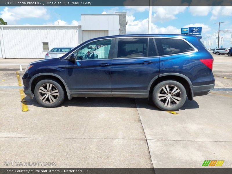 Obsidian Blue Pearl / Gray 2016 Honda Pilot EX-L
