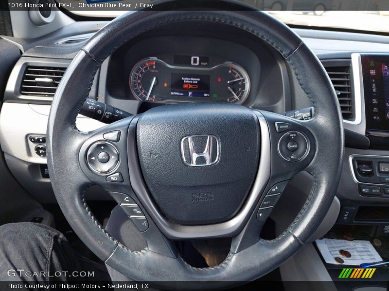 Obsidian Blue Pearl / Gray 2016 Honda Pilot EX-L