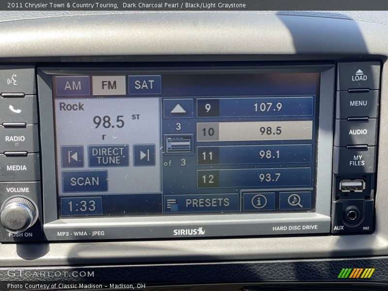 Dark Charcoal Pearl / Black/Light Graystone 2011 Chrysler Town & Country Touring