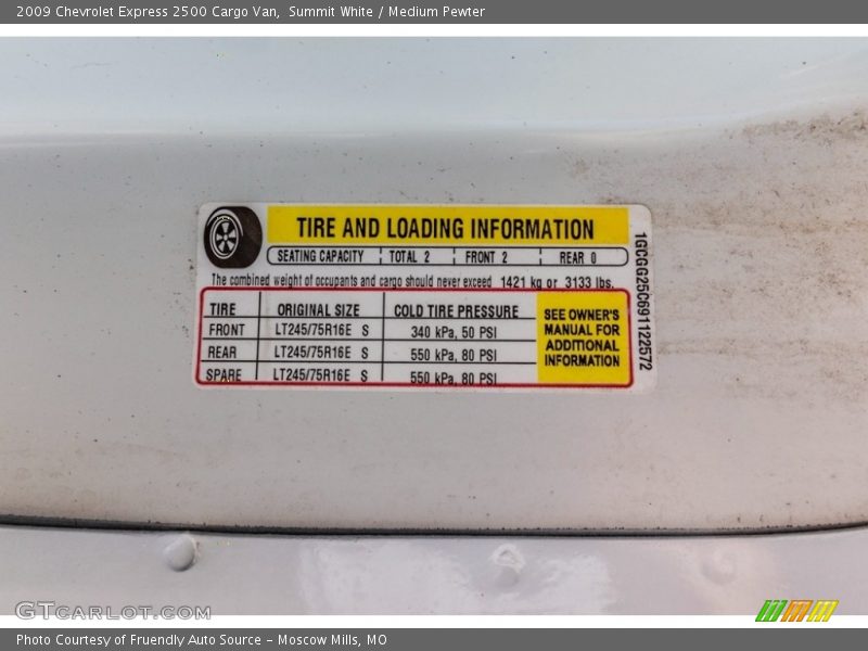 Summit White / Medium Pewter 2009 Chevrolet Express 2500 Cargo Van