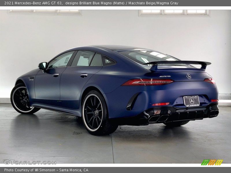 designo Brilliant Blue Magno (Matte) / Macchiato Beige/Magma Gray 2021 Mercedes-Benz AMG GT 63