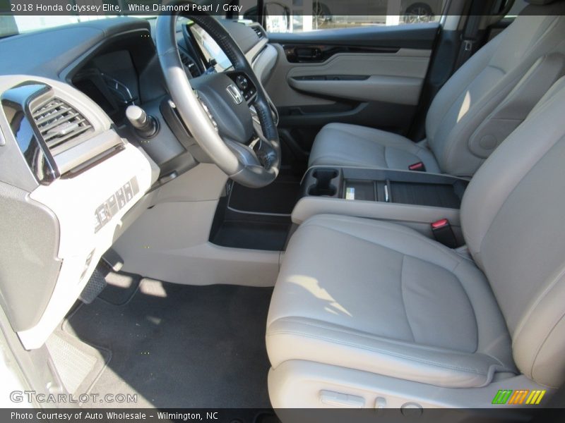 White Diamond Pearl / Gray 2018 Honda Odyssey Elite