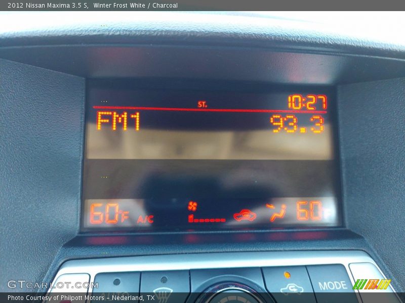 Winter Frost White / Charcoal 2012 Nissan Maxima 3.5 S