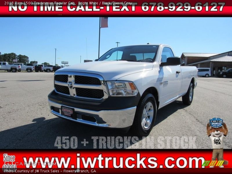 Bright White / Black/Diesel Gray 2018 Ram 1500 Tradesman Regular Cab