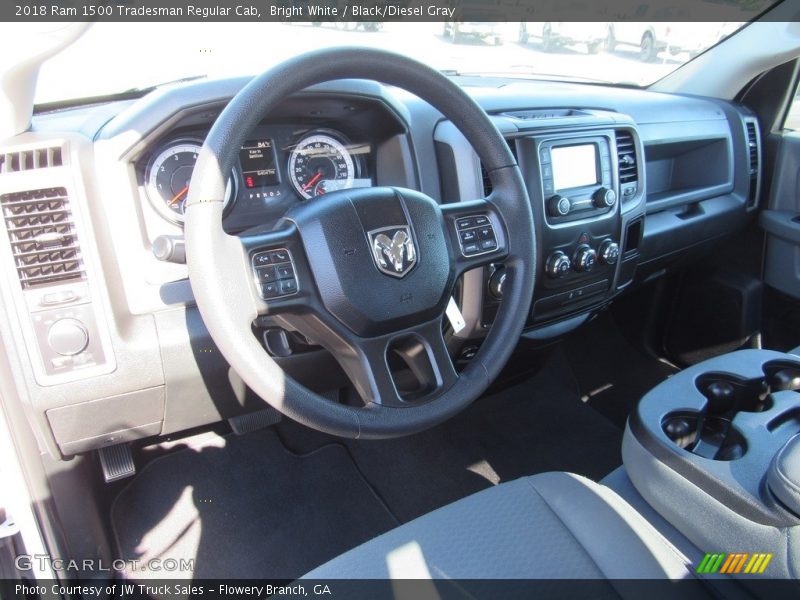 Bright White / Black/Diesel Gray 2018 Ram 1500 Tradesman Regular Cab