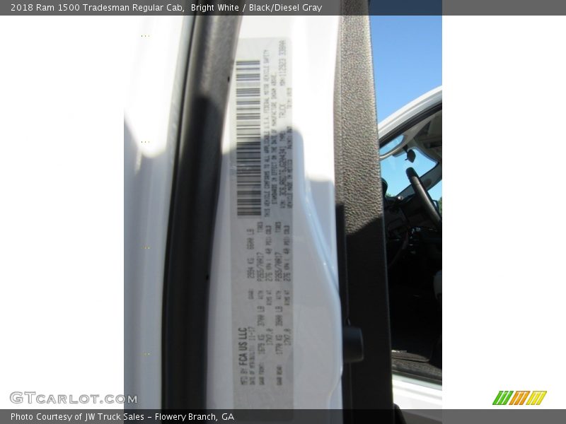 Bright White / Black/Diesel Gray 2018 Ram 1500 Tradesman Regular Cab