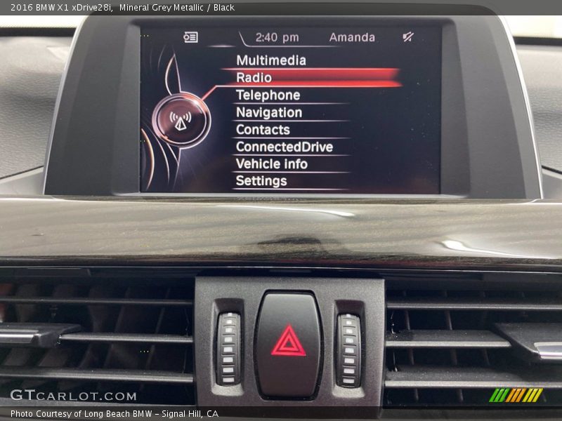 Mineral Grey Metallic / Black 2016 BMW X1 xDrive28i